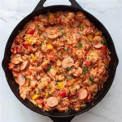 Sausage and Rice Casserole (One Pan Dinner) - Hint of Healthy