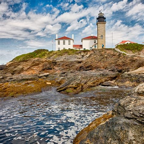 Beavertail Lighthouse Conacicut Island Jamestown, Rhode Island Stock ...