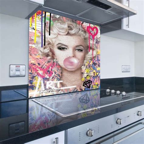 Marilyn Monroe Kitchen Glass Splashbacks - Rock Salt Prints | Kitchen glass splashback, Glass ...
