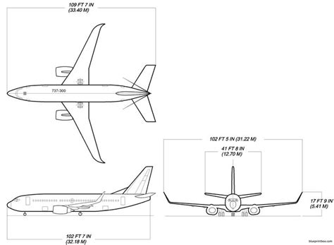 boeing 737 300w - BlueprintBox.com - Free Plans and Blueprints of Cars, Trailers, Ships ...