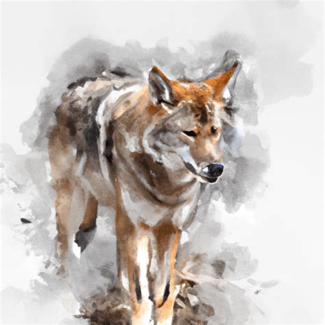 Coyote in Watercolor Painting Style · Creative Fabrica