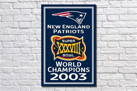 New England Patriots 6 Super Bowl Banners Art Illustration | Etsy