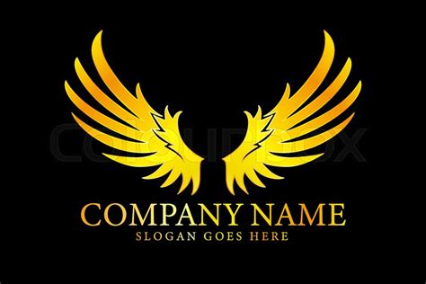 Golden wings logo, vector, ... | Stock vector | Colourbox