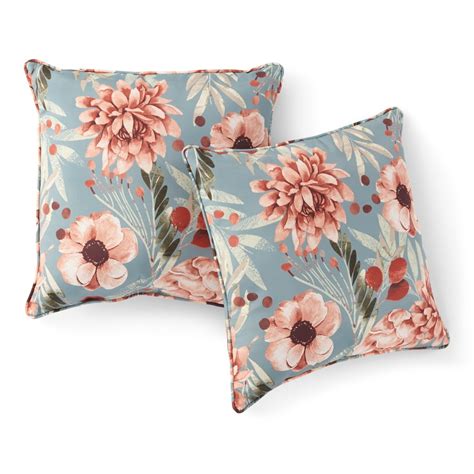 Mainstays Soft Floral 18 in. Throw Pillow - Set of 2 - Walmart.com - Walmart.com