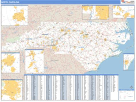 North Carolina ZIP Code Wall Map | Maps.com.com