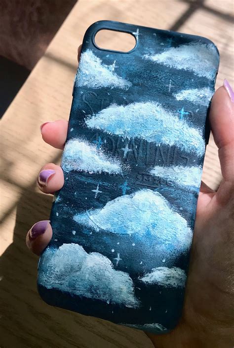 night sky cloud phone case | Phone case diy paint, Diy iphone case, Diy ...