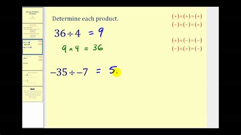 Division Rule Of Integers