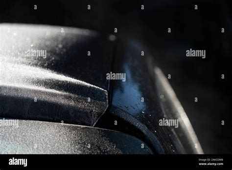 Frozen car window glass detail in winter Stock Photo - Alamy