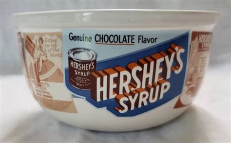 HERSHEY'S CHOCOLATE SYRUP Ice Cream Sundae Bowl Ceramic Vtg Ads Cereal ...