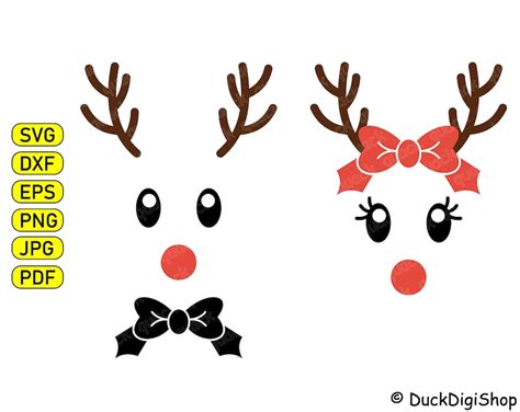 Rudolph Svg Reindeer Head Svg Reindeer Svg Christmas Svg | Etsy