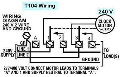 How to wire Intermatic T104 and T103 and T101 timers