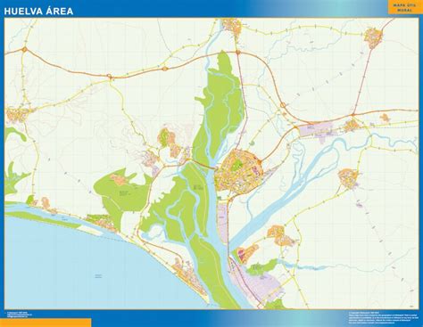 Road wall map Huelva Spain | Wall maps of countries of the World