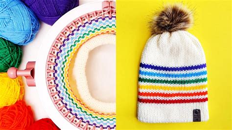 How to knit a rainbow hat on a knitting machine – Artofit