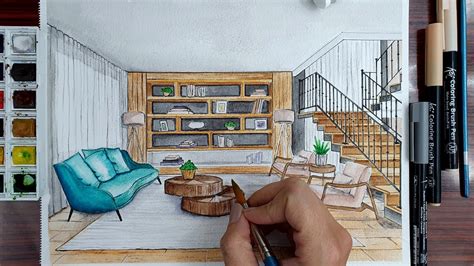 How To Draw A Living Room In One Point Perspective | Baci Living Room