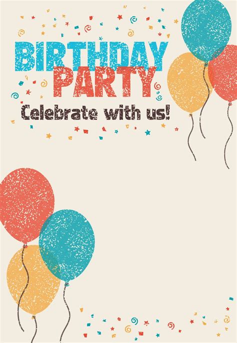 Celebrate with Us - Free Printable Birthday Invitation Temp… | Birthday invitation card template ...