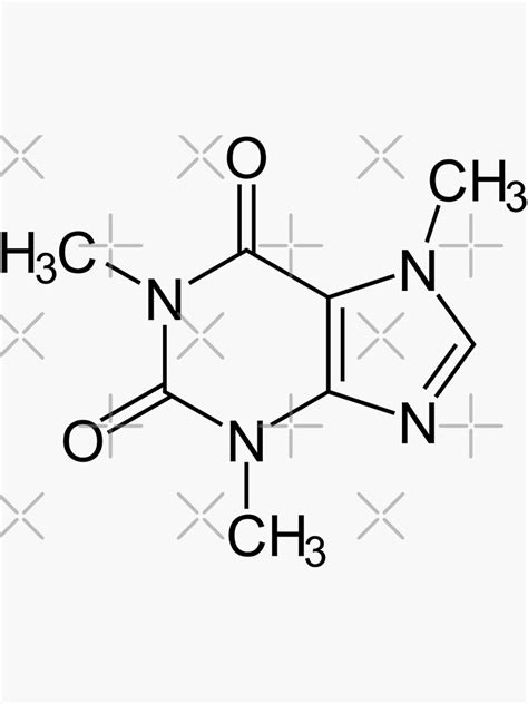 "Caffeine Chemical Molecule Structure" Sticker for Sale by CM7Designs | Redbubble