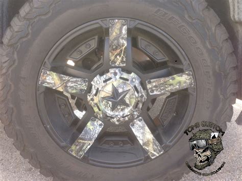 Hydro dipped wheels in woodlands camo