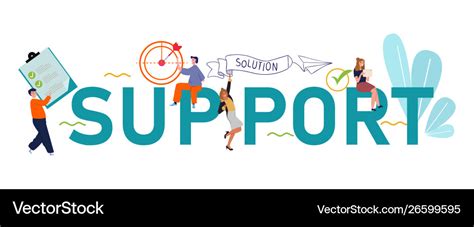 Support team bring solution teamwork on client Vector Image