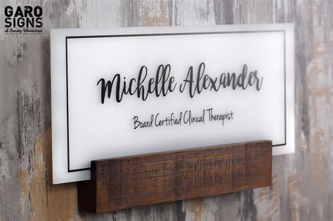 Personalized Wall Door Name plate with Business Logo / Office Signs 5 x 12 inches - Garo Signs