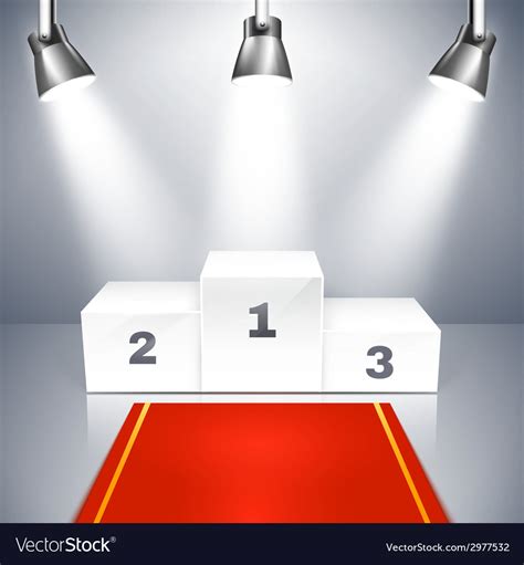 Empty winners podium with spotlights Royalty Free Vector