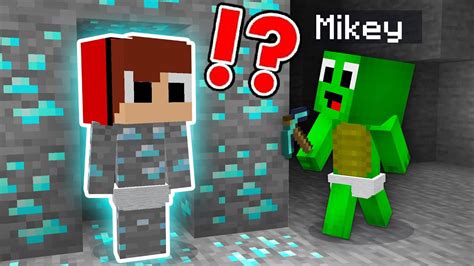 JJ Pranked Mikey as Diamond In Minecraft Baby JJ and Mikey challenge ...