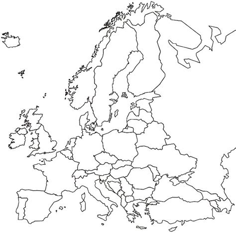 Outline Map of Europe - Worldatlas.com