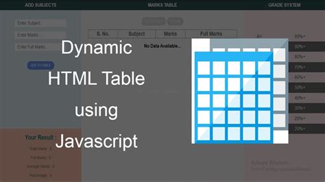 How to create Dynamic HTML Table using Javascript | HTML Table - YouTube