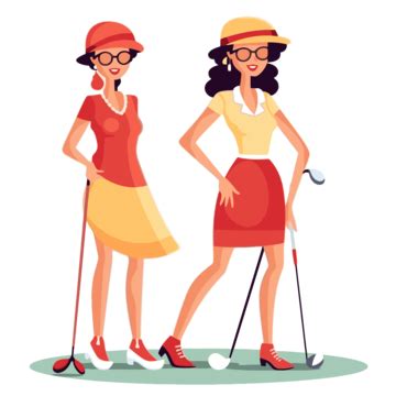 Colorful Pop Art Women Golfing Happily On Vacation Vector, Golf, Model, Cap PNG and Vector with ...