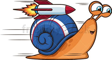 Fast Snail Cartoon Clipart Vector - FriendlyStock