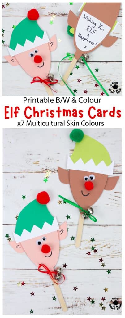 Puppet Elf Christmas Cards - Kids Craft Room