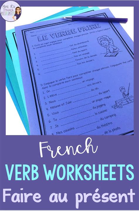 Faire worksheets & verb conjugation activities FRENCH VERBS - LE VERBE ...