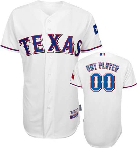 Texas Rangers Authentic Home White Baseball Jersey by Majestic with ...