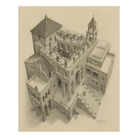 M. C. ESCHER | ASCENDING AND DESCENDING (B./K./L./W. 435) | Important Prints and Multiples Day ...