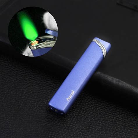 Long Strip Torch Jet Lighter Windproof Gas Green Flame Lighters Inflatable Butane 1300 C ...