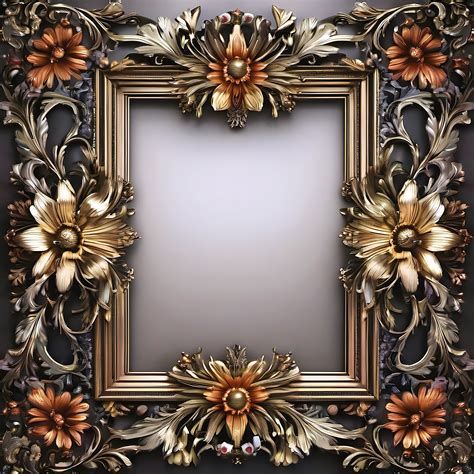 Vintage Floral Frame Background Free Stock Photo - Public Domain Pictures