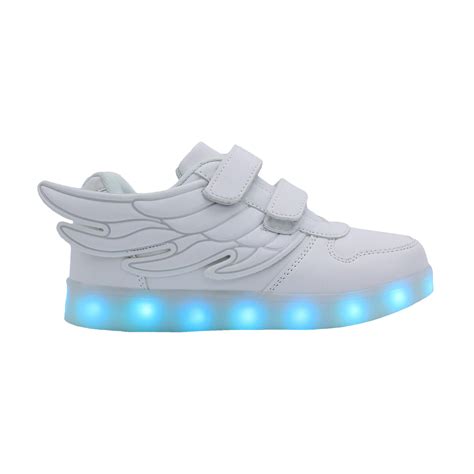 LED Light Up Wings Sneakers Low Top Kids USB Charging Boys Girls Unisex ...