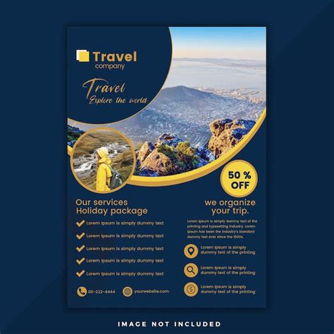 Premium PSD | Travel flyer design premium psd