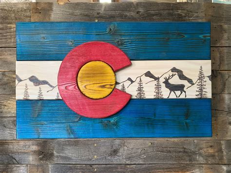 Rustic Chic Wall Flag Hand Stained Colorado Flag Wall Art - Etsy ...