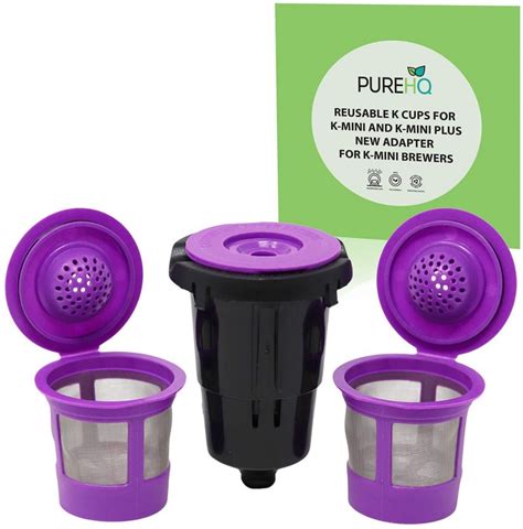 Reusable K-Cups for Keurig K-Mini and K Mini Plus Coffee Maker with Adapter (3 Pack ...