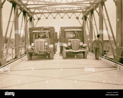 New Allenby Bridge over Jordan, showing old bridge also. 1934, Jordan ...