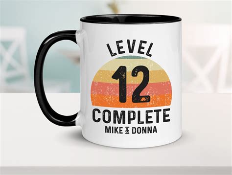 12th Anniversary Mug, 12th Anniversary Gift for Him and Her, 12 Year Anniversary Gift for ...