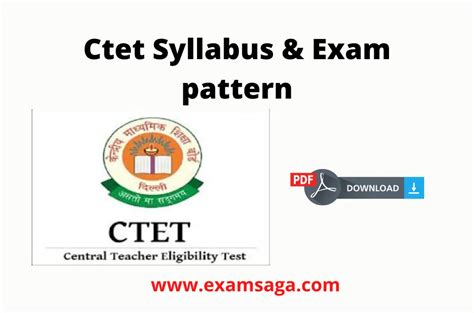 Ctet Syllabus Pdf Download | Ctet Exam Pattern 2024 - EXAMSAGA