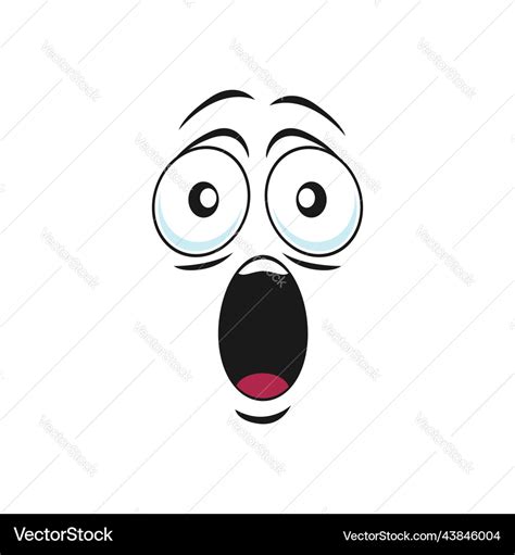 Cartoon wow face funny surprised emoji astonished Vector Image