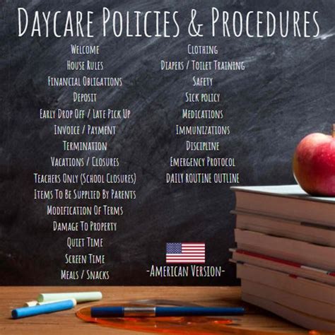 Daycare Policies & Procedures American Version Editable | Etsy ...