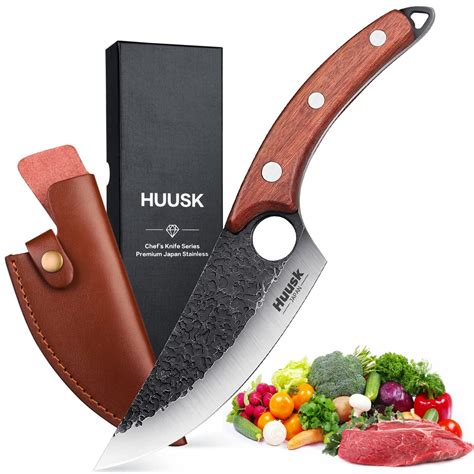 Buy Huusk Viking , Japanese Meat Cleaver Knives Forged Boning with Sheath, High Carbon Steel ...