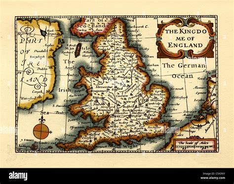 The Kingdome of England- Old English County Map by John Speed, circa ...