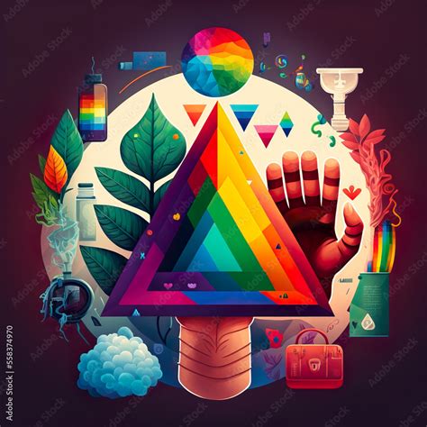 A bold and powerful illustration of LGBTQIA+ symbols, the triangle Stock Illustration | Adobe Stock