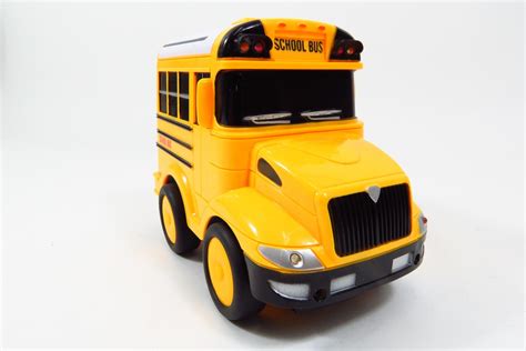 School Bus RC Toy Car for kids with Steering Wheel Remote, Lights and Sounds PS26A