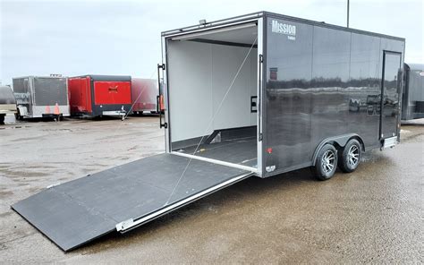 Snowmobile - 2020 Mission Trailers 8.5x16+V Enclosed Snow Trailer - Black | TrailersUSA