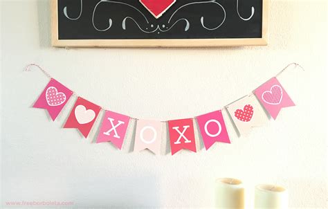 Valentine's Day Printable Banner | Printable banner, Valentine's day printables, Valentine banner